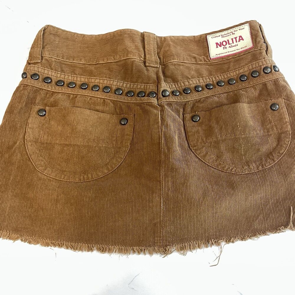Nolita De Nimes Made In Italy Corduroy Skirt Studded Y2K Sz 42 - Picture 5 of 5